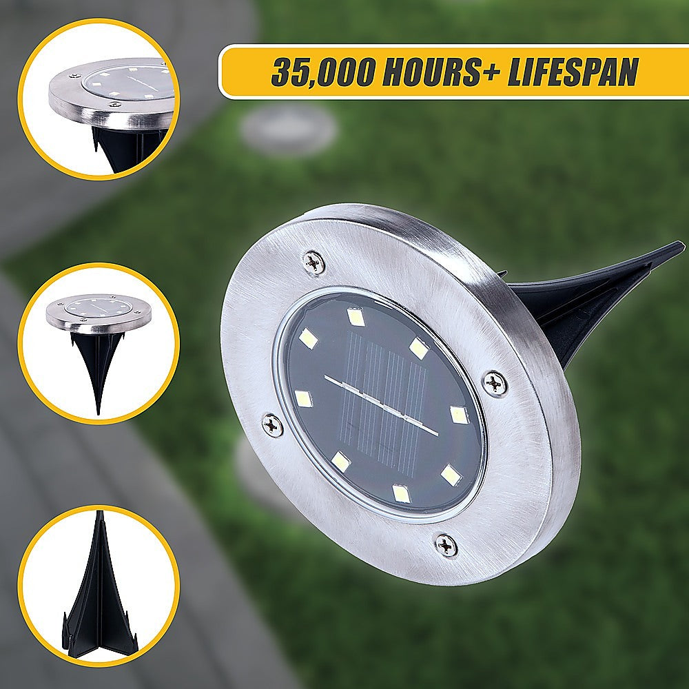 Gardening Accessories: 12x Solar Powered LED Buried Inground Recessed Light Garden Outdoor Deck Path