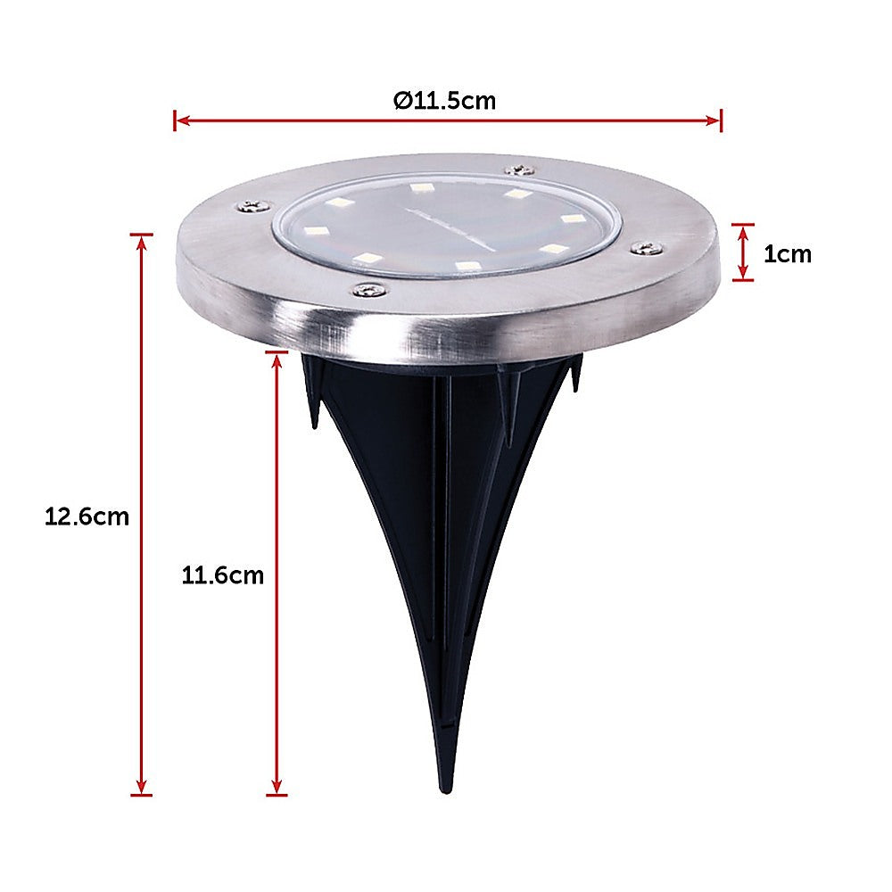 Gardening Accessories: 12x Solar Powered LED Buried Inground Recessed Light Garden Outdoor Deck Path