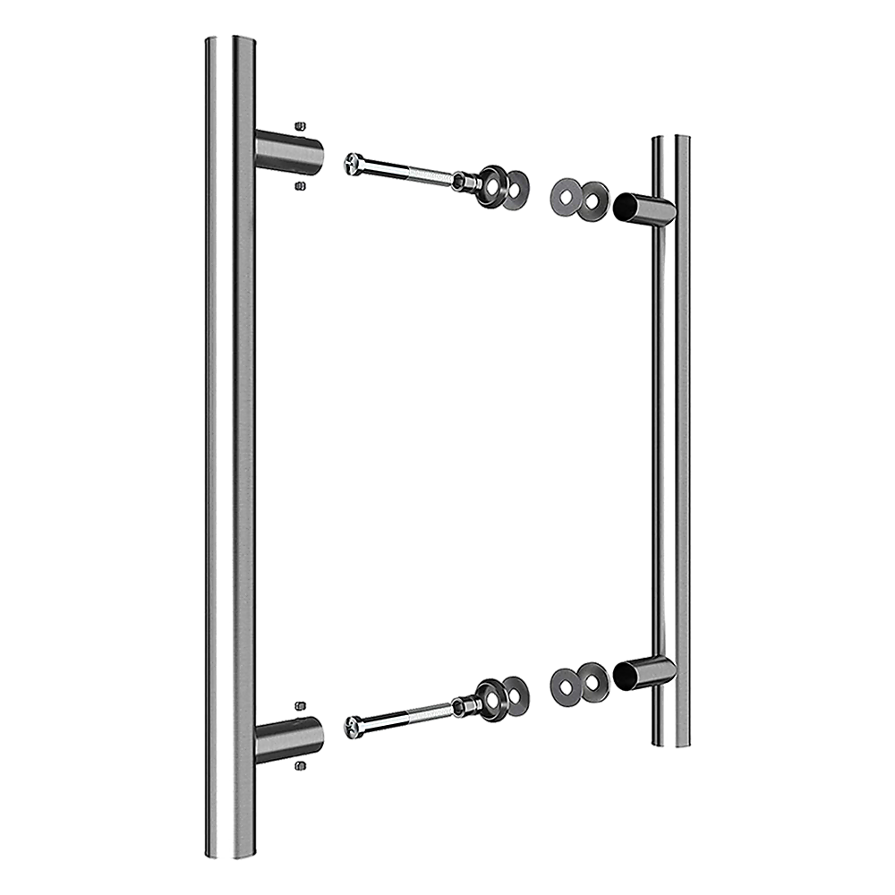 Door Hardware: Round 300mm Stainless Steel Push Pull Door Handle for Wood Glass