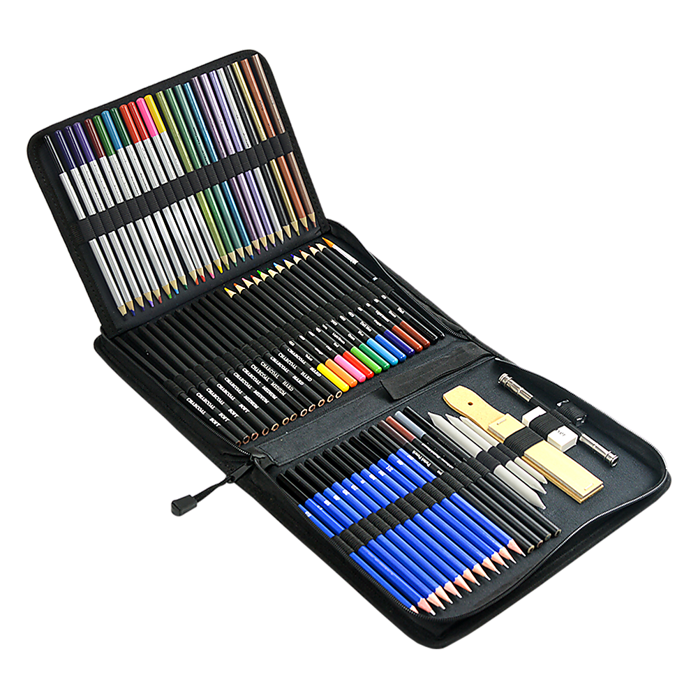 Arts & Crafts: Art Sketch Pencils Oil Drawing Colouring Graphite Charcoal Pencil Set 72pcs/set