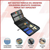 Arts & Crafts: Art Sketch Pencils Oil Drawing Colouring Graphite Charcoal Pencil Set 72pcs/set