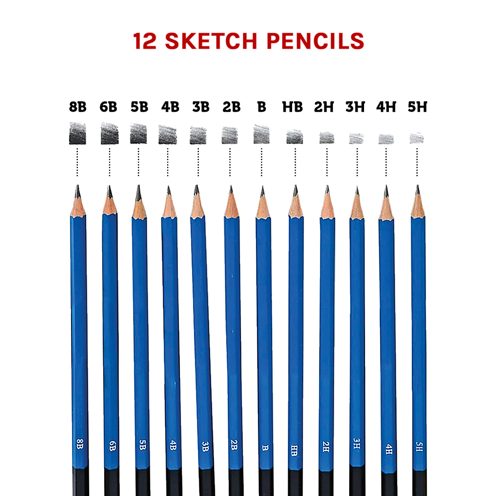 Arts & Crafts: Art Sketch Pencils Oil Drawing Colouring Graphite Charcoal Pencil Set 72pcs/set