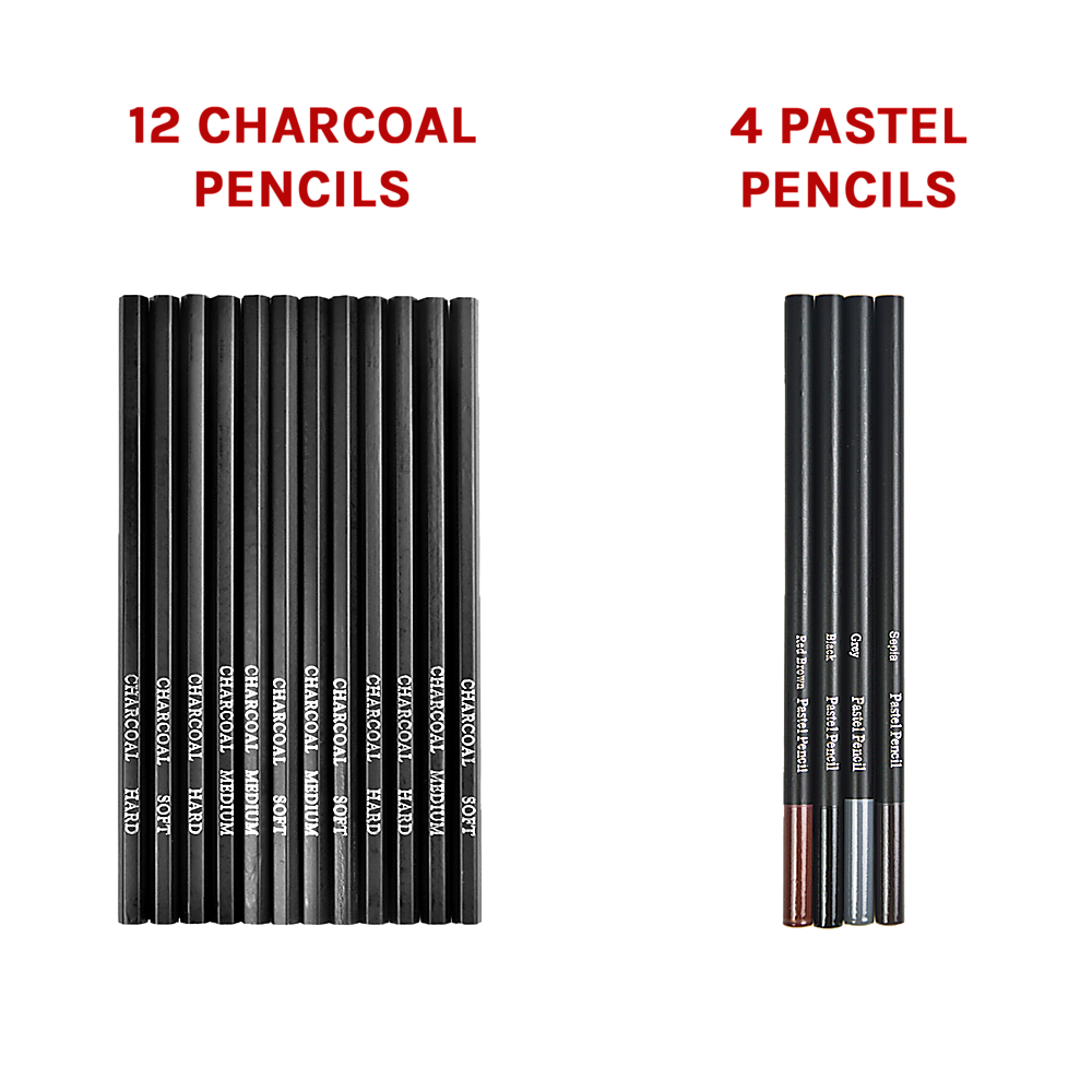 Arts & Crafts: Art Sketch Pencils Oil Drawing Colouring Graphite Charcoal Pencil Set 72pcs/set