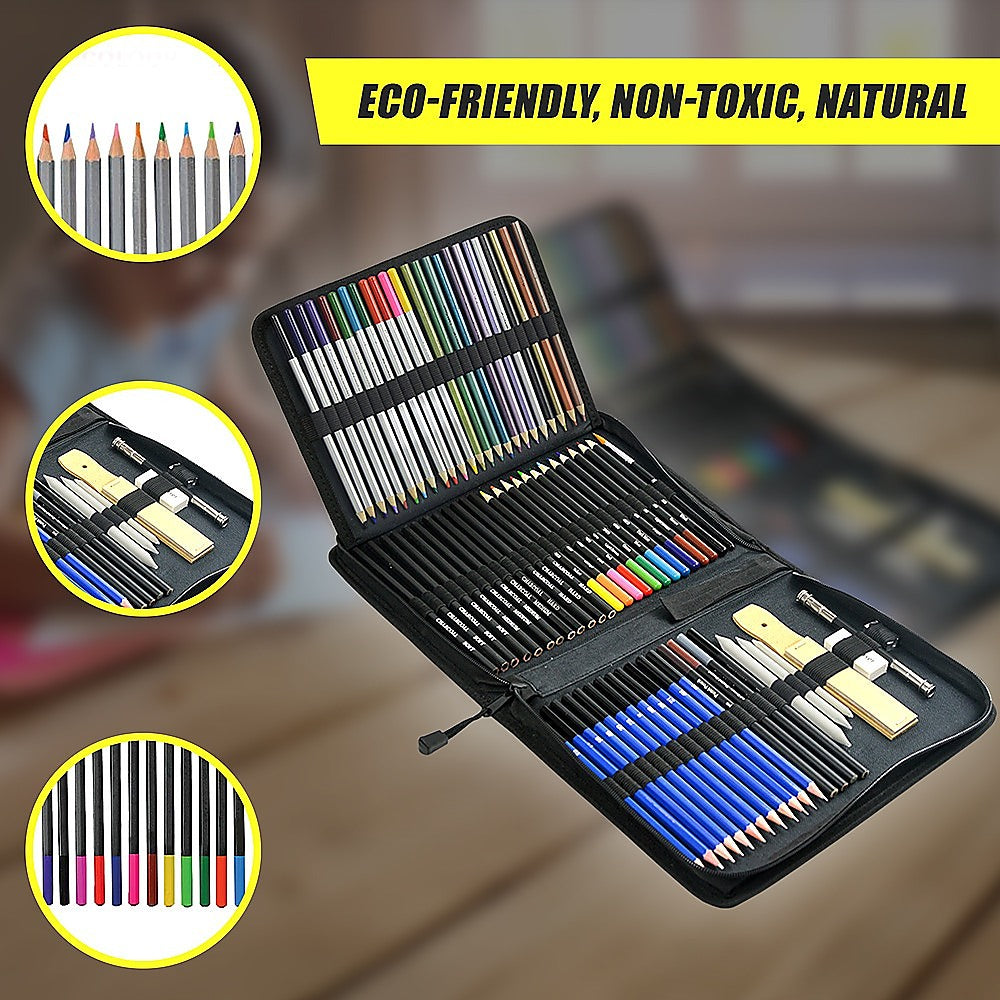 Arts & Crafts: Art Sketch Pencils Oil Drawing Colouring Graphite Charcoal Pencil Set 72pcs/set