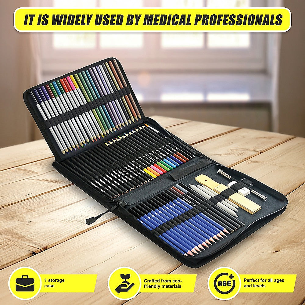 Arts & Crafts: Art Sketch Pencils Oil Drawing Colouring Graphite Charcoal Pencil Set 72pcs/set