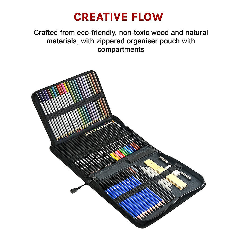 Arts & Crafts: Art Sketch Pencils Oil Drawing Colouring Graphite Charcoal Pencil Set 72pcs/set