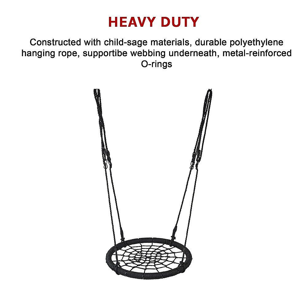 Activity Games: Kids Rope Swing Round Outdoor Birds Crows Nest Spider Web Swing Seat 65cm