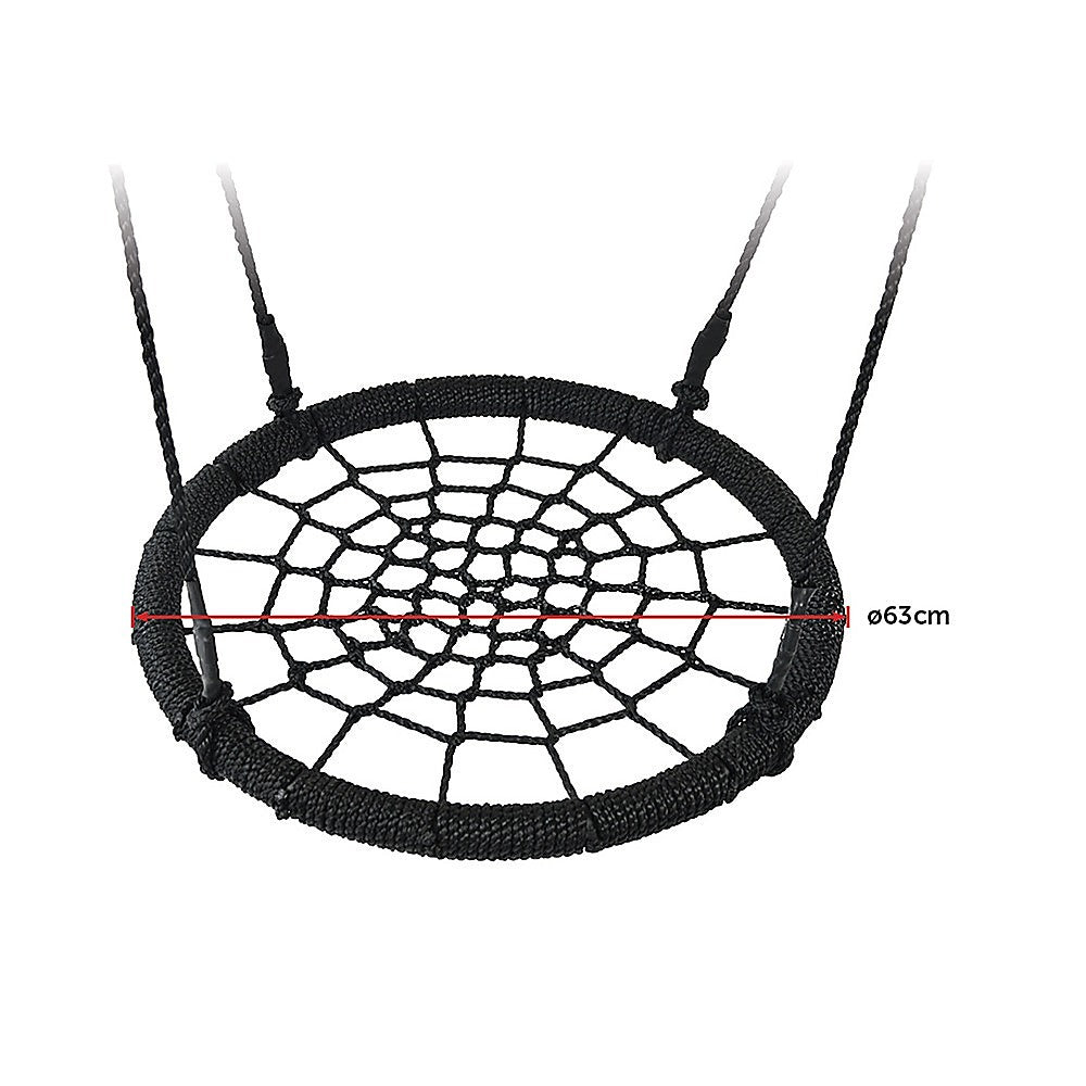 Activity Games: Kids Rope Swing Round Outdoor Birds Crows Nest Spider Web Swing Seat 65cm
