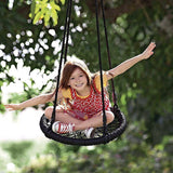 Activity Games: Kids Rope Swing Round Outdoor Birds Crows Nest Spider Web Swing Seat 65cm