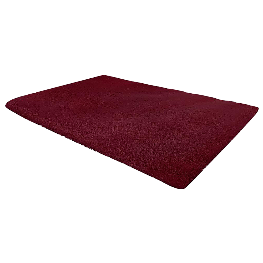Floor Rugs: 200x140cm Floor Rugs Large Shaggy Rug Area Carpet Bedroom Living Room Mat - Burgundy