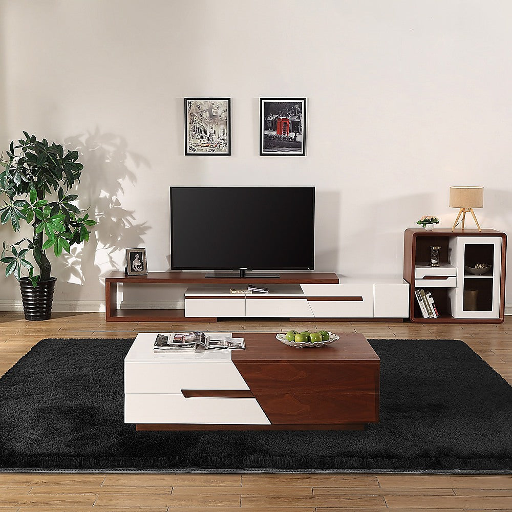 Floor Rugs: 230x160cm Floor Rugs Large Shaggy Rug Area Carpet Bedroom Living Room Mat - Black