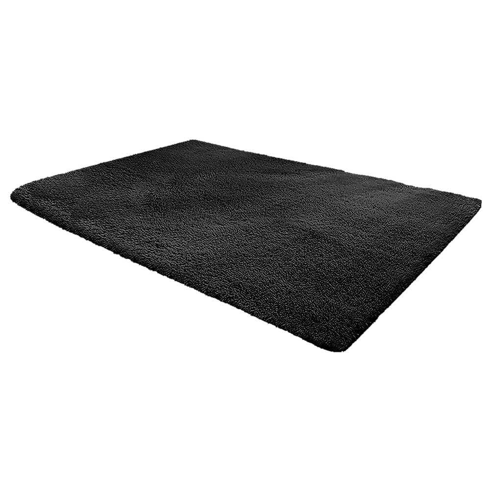 Floor Rugs: 230x160cm Floor Rugs Large Shaggy Rug Area Carpet Bedroom Living Room Mat - Black