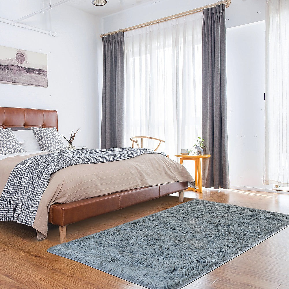 Floor Rugs: 230x160cm Floor Rugs Large Shaggy Rug Area Carpet Bedroom Living Room Mat - Grey