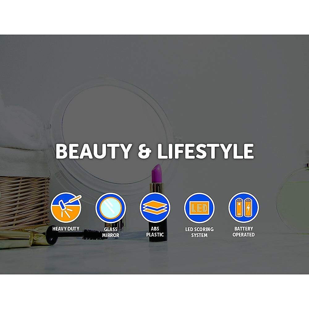 Makeup Mirrors: Makeup Mirror With LED Light Standing Mirror Magnifying Tri-Fold Touch