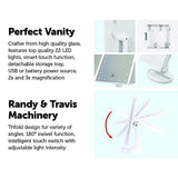 Makeup Mirrors: Makeup Mirror With LED Light Standing Mirror Magnifying Tri-Fold Touch