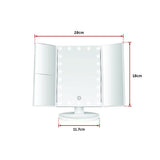 Makeup Mirrors: Makeup Mirror With LED Light Standing Mirror Magnifying Tri-Fold Touch