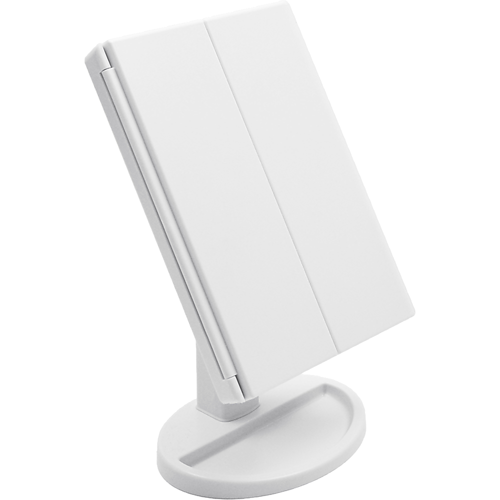 Makeup Mirrors: Makeup Mirror With LED Light Standing Mirror Magnifying Tri-Fold Touch