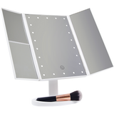 Makeup Mirrors: Makeup Mirror With LED Light Standing Mirror Magnifying Tri-Fold Touch