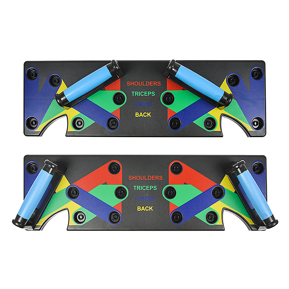 Gym Equipment & Accessories: 9 in 1 Push Up Board Yoga Bands Fitness Workout Train Gym Exercise Pushup Stand