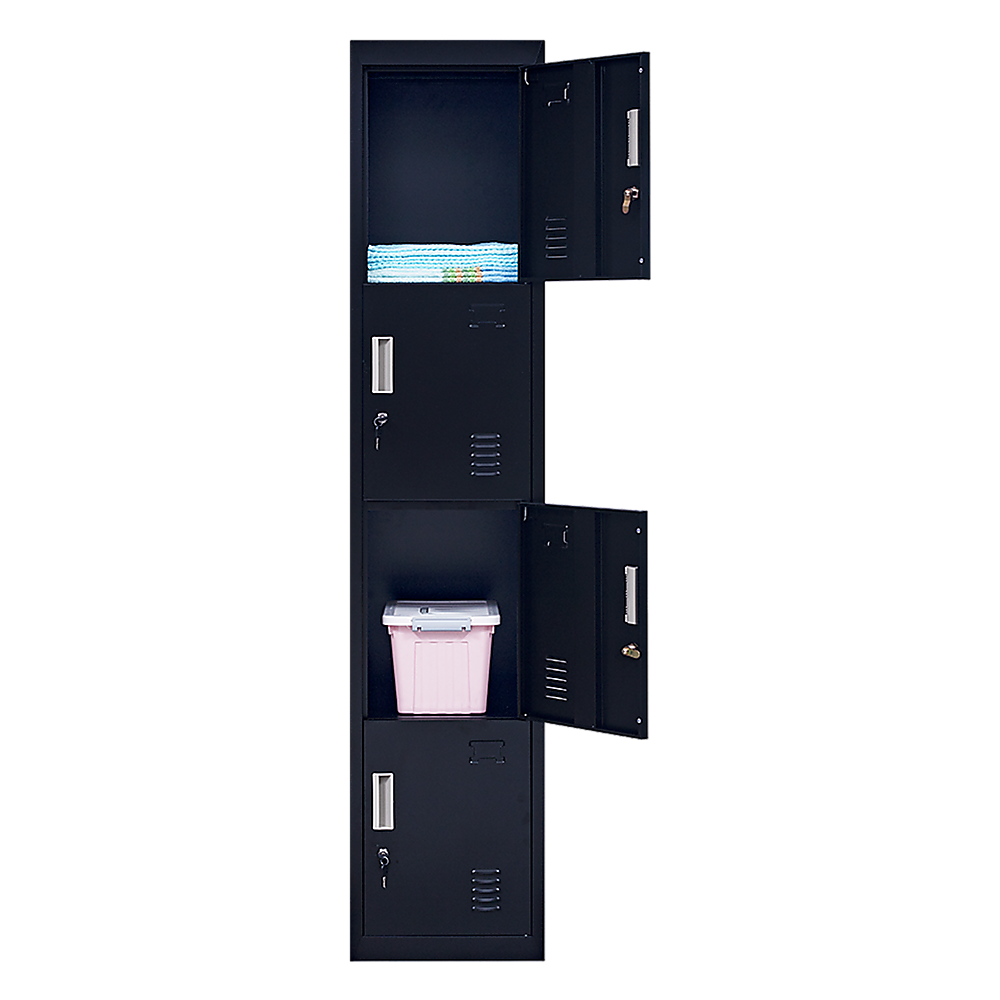 Storage Cabinets: 4-Door Vertical Locker for Office Gym Shed School Home Storage