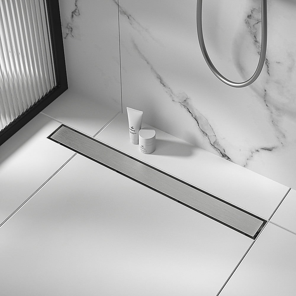 Kitchen & Bathroom DIY: 900mm Tile Insert Bathroom Shower Stainless Steel Grate Drain w/Centre outlet Floor Waste