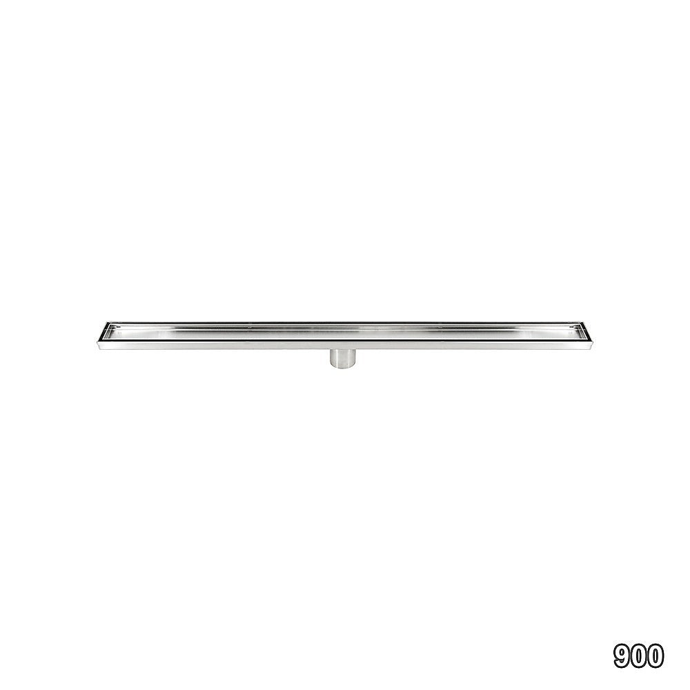 Kitchen & Bathroom DIY: 900mm Tile Insert Bathroom Shower Stainless Steel Grate Drain w/Centre outlet Floor Waste