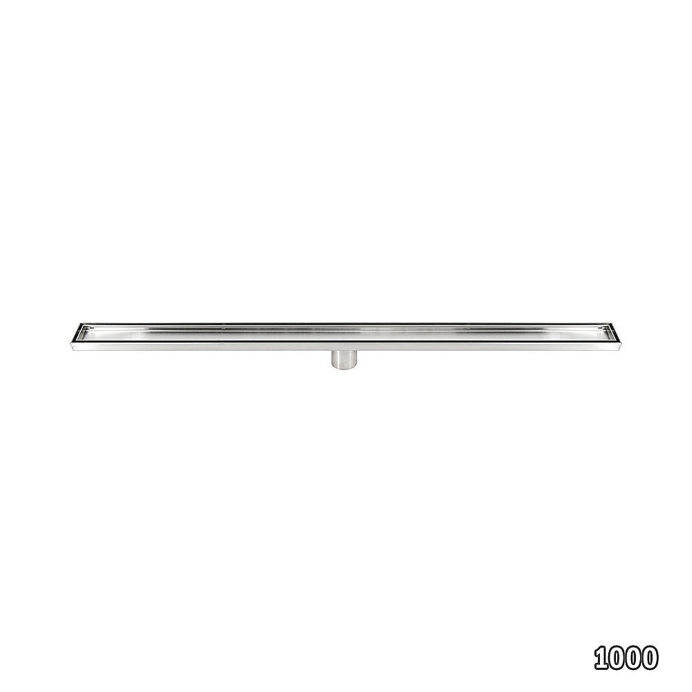Kitchen & Bathroom DIY: 1000mm Tile Insert Bathroom Shower Stainless Steel Grate Drain w/Centre outlet Floor Waste