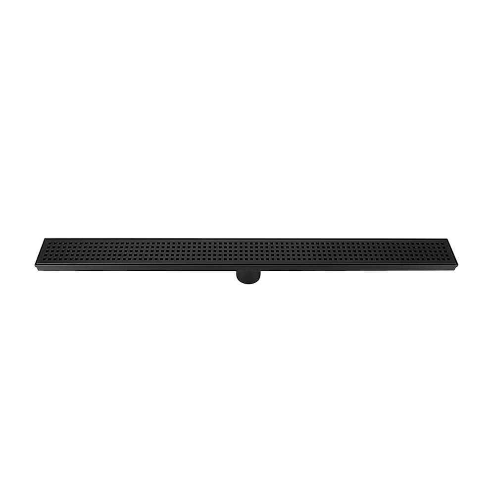 Kitchen & Bathroom DIY: 800mm Bathroom Shower Black Grate Drain w/Centre outlet Floor Waste