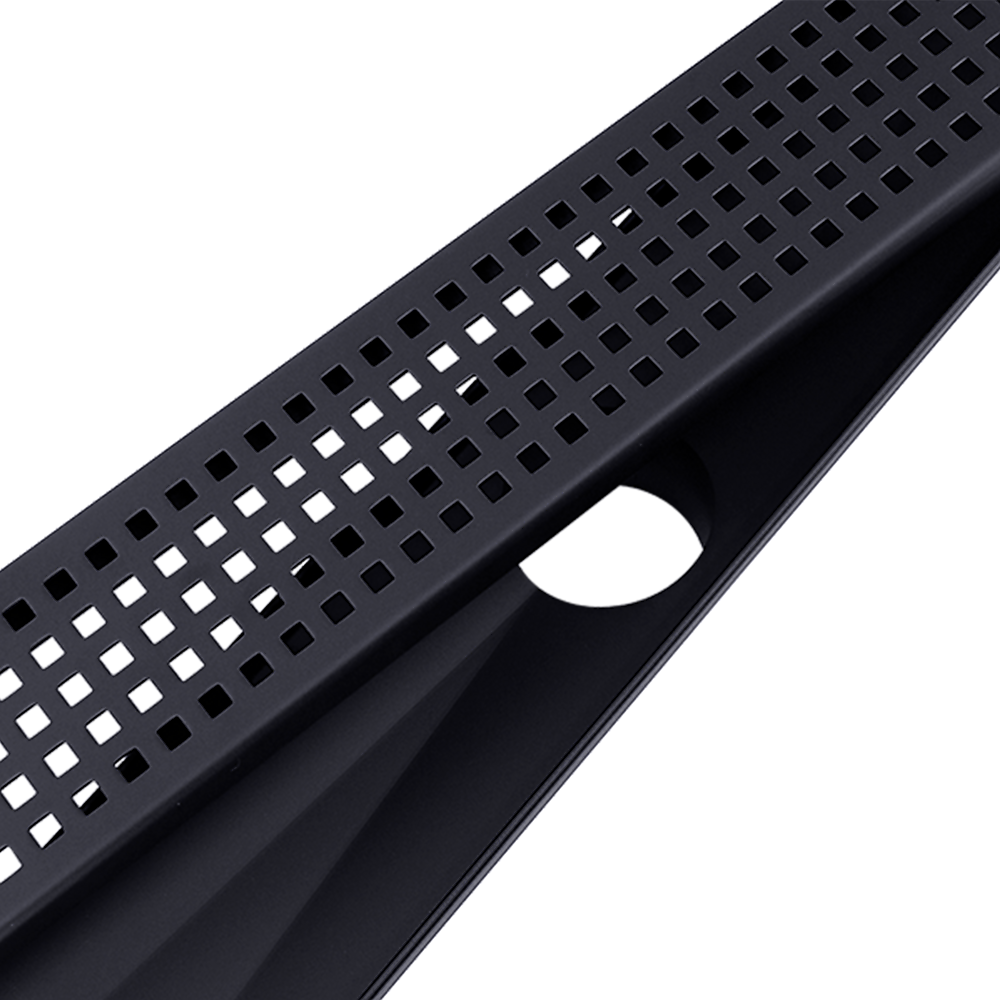 Kitchen & Bathroom DIY: 800mm Bathroom Shower Black Grate Drain w/Centre outlet Floor Waste