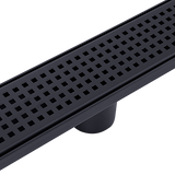 800mm Bathroom Shower Black Grate Drain w/Centre outlet Floor Waste