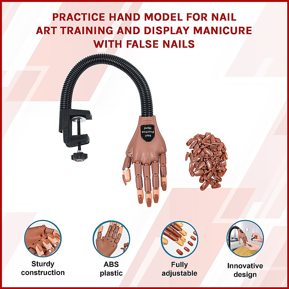 Bath Additives: Practice Hand Model for Nail Art Training and Display Manicure with false nails