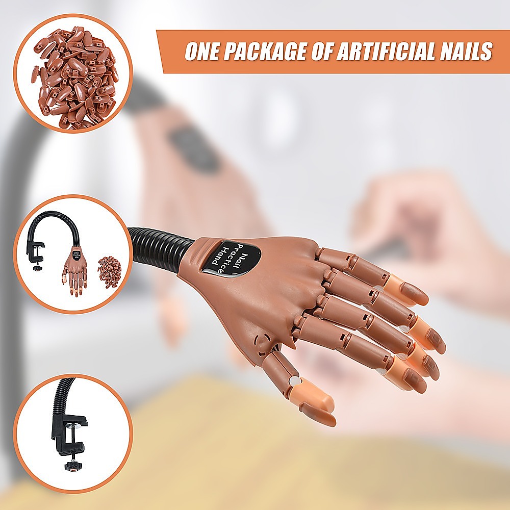 Bath Additives: Practice Hand Model for Nail Art Training and Display Manicure with false nails