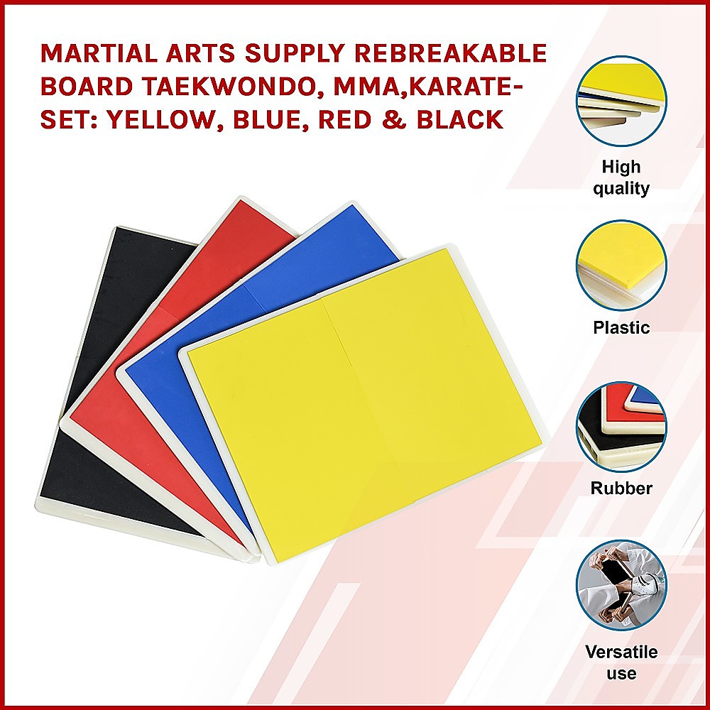 Gym Equipment & Accessories: Rebreakable Martial Arts Training Boards Set for Taekwondo MMA Karate