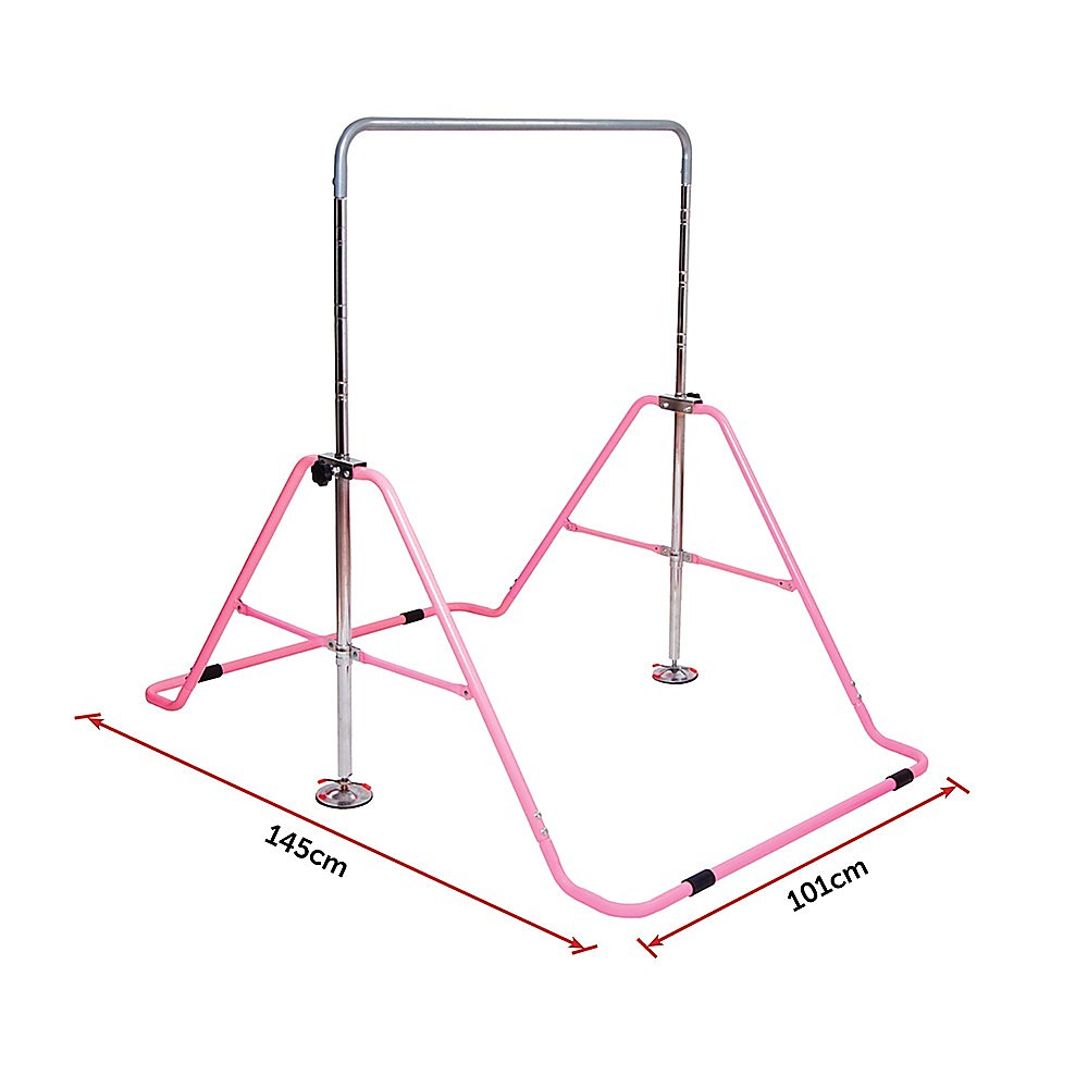 Gym Equipment & Accessories: Kids Gymnastics Bars Training Horizontal Bar Monkey Kip Bar Pink
