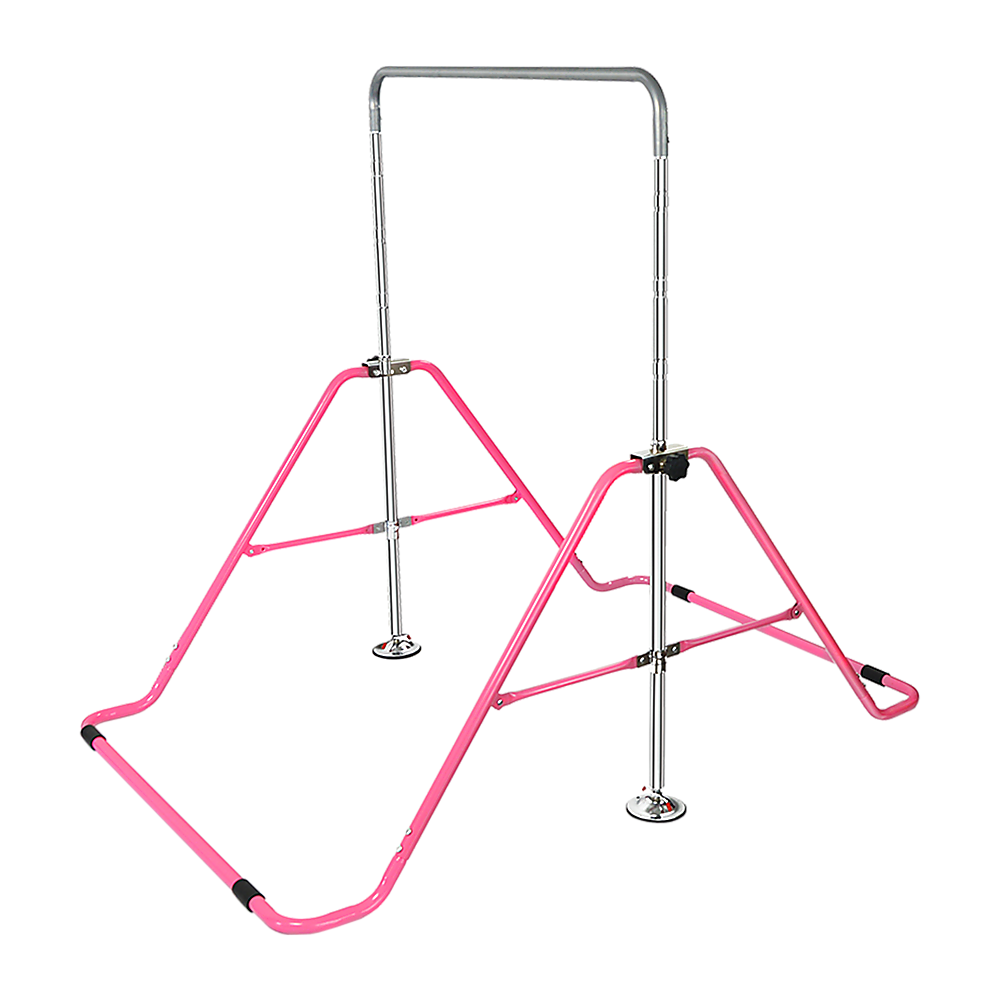 Gym Equipment & Accessories: Kids Gymnastics Bars Training Horizontal Bar Monkey Kip Bar Pink