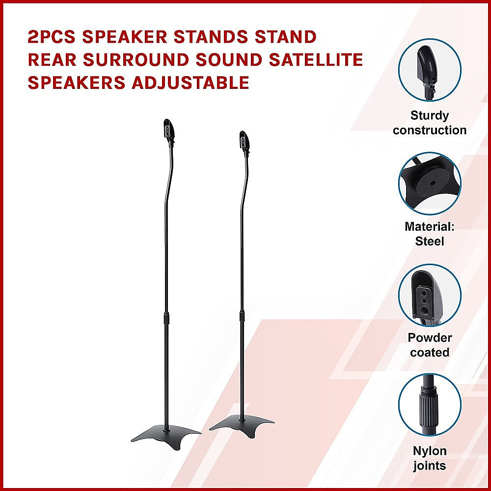 Speaker Accessories: 2pcs Speaker Stands Stand Rear Surround Sound Satellite Speakers Adjustable