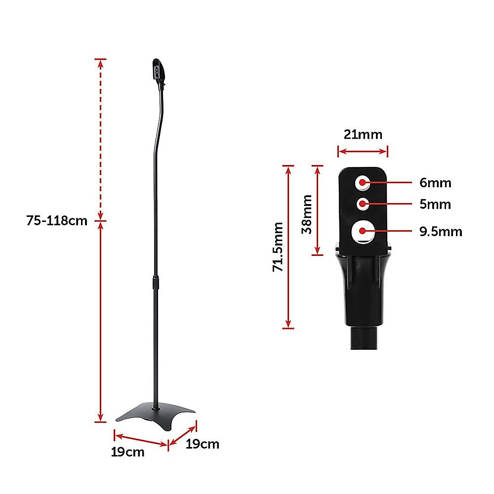 Speaker Accessories: 2pcs Speaker Stands Stand Rear Surround Sound Satellite Speakers Adjustable