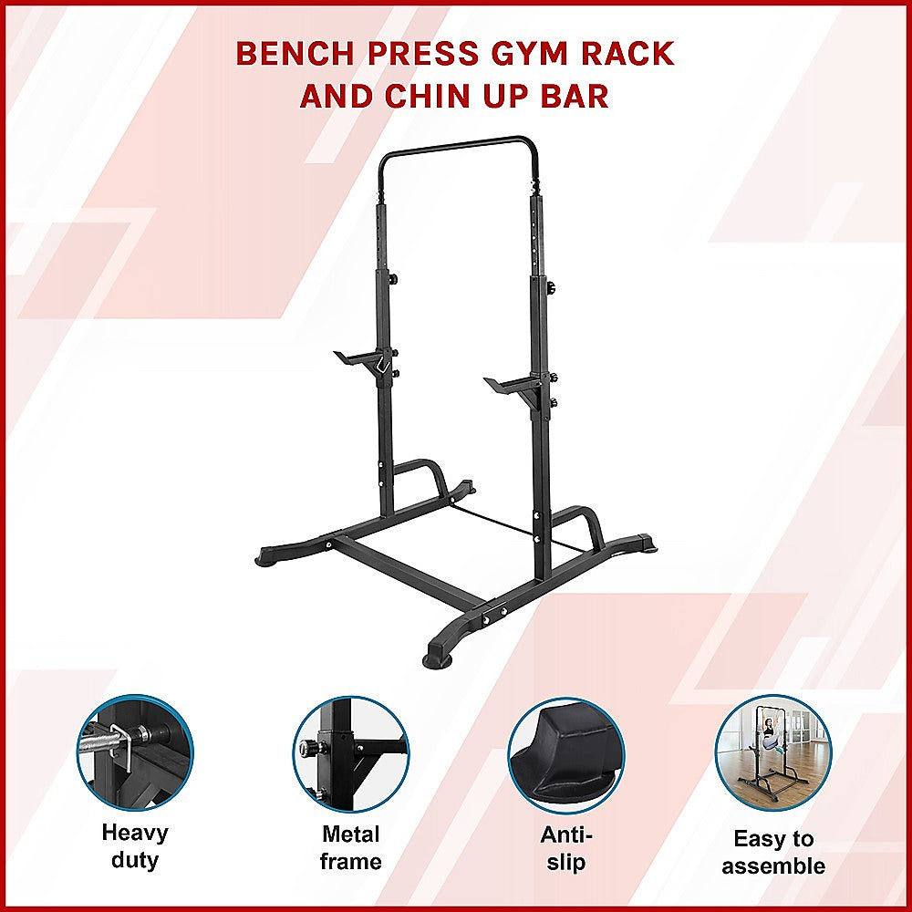 Gym Equipment & Accessories: Bench Press Gym Rack and Chin Up Bar