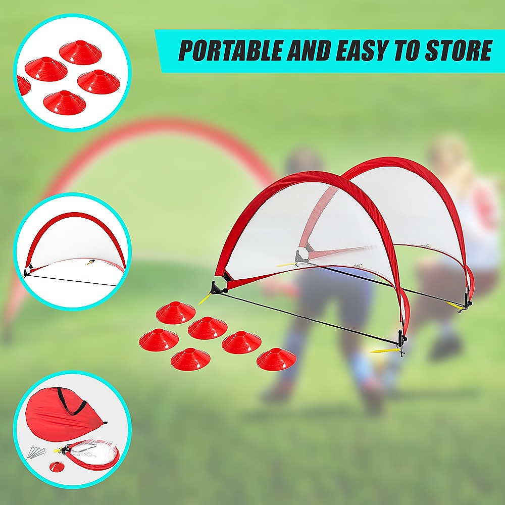 Soccer & Soccer Accessories: Portable Kids Soccer Goal Set with Cones