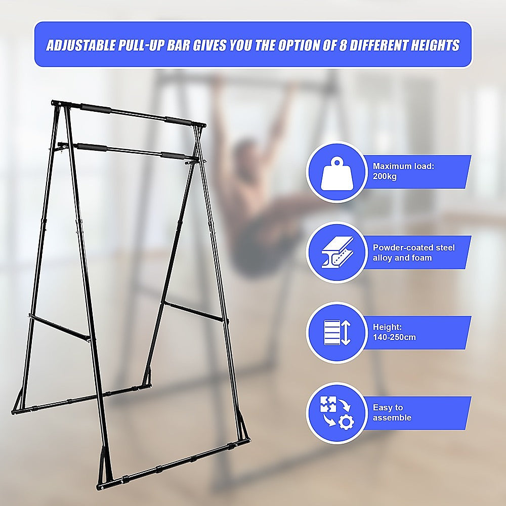 Gym Equipment & Accessories: Pull-up Bar Free Standing Pull up Stand Sturdy Frame Indoor Pull Ups Machine