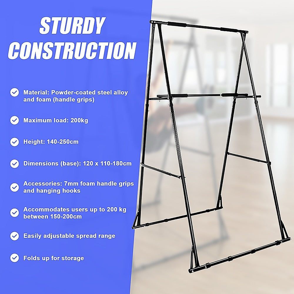 Gym Equipment & Accessories: Pull-up Bar Free Standing Pull up Stand Sturdy Frame Indoor Pull Ups Machine