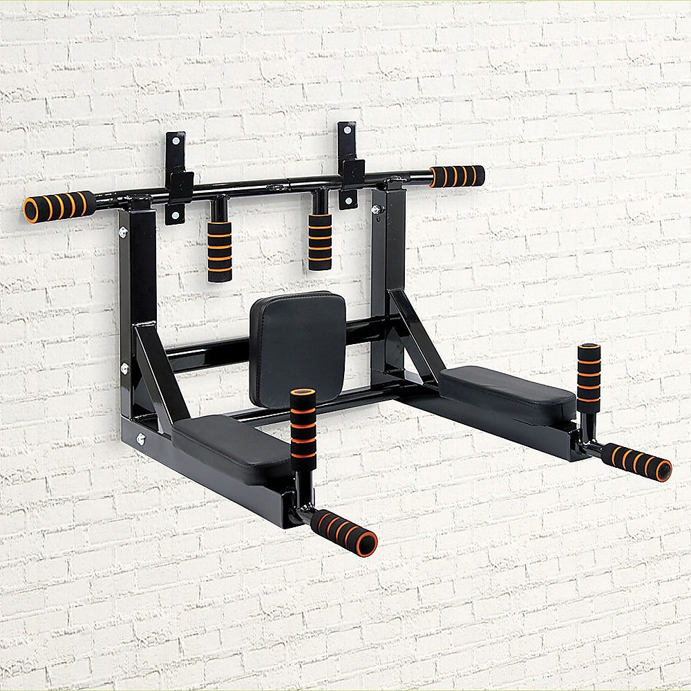 Gym Equipment & Accessories: Heavy Duty Wall Mounted Power Station Pull Up Dip Knee Raise Bar