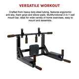 Gym Equipment & Accessories: Heavy Duty Wall Mounted Power Station Pull Up Dip Knee Raise Bar