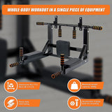 Gym Equipment & Accessories: Heavy Duty Wall Mounted Power Station Pull Up Dip Knee Raise Bar