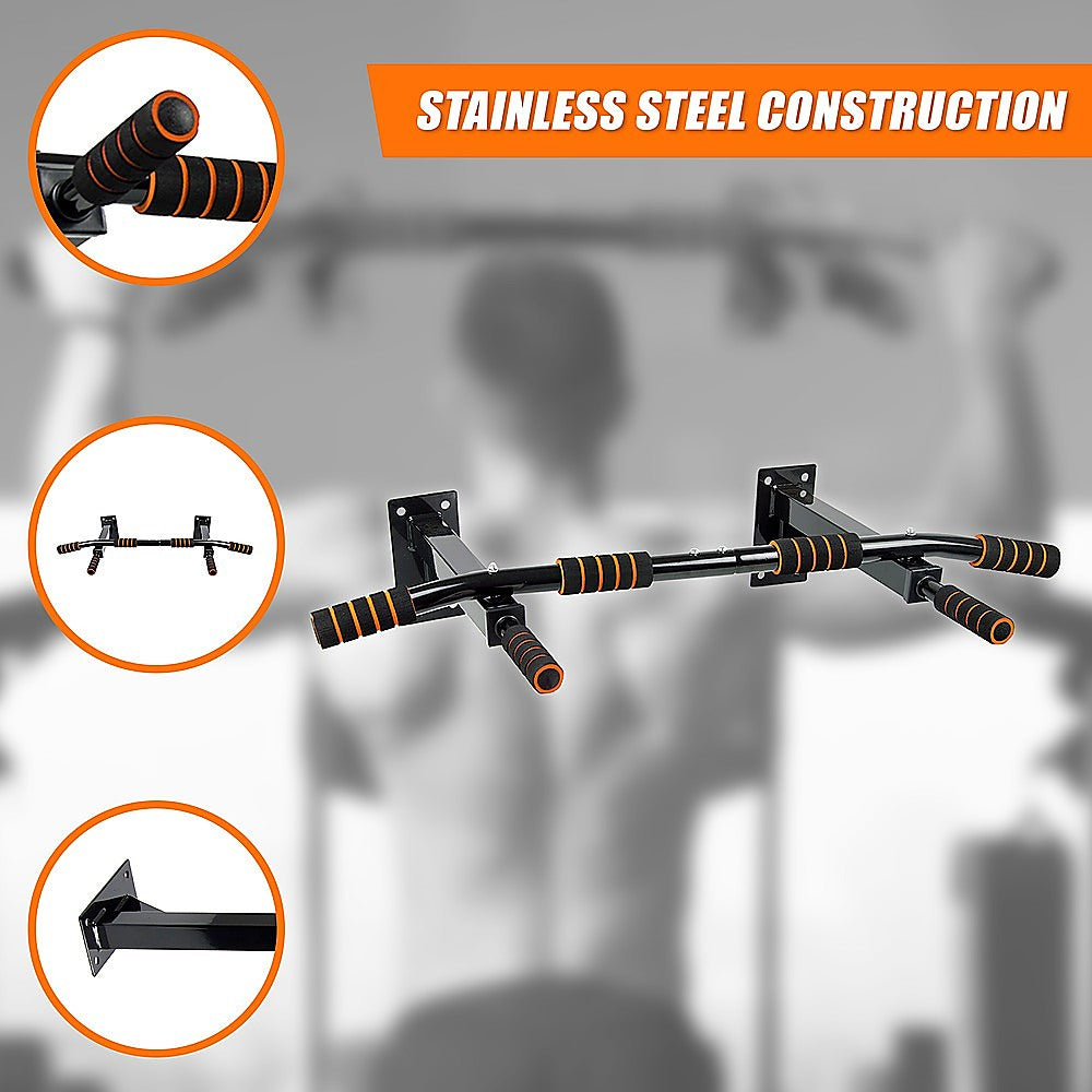 Gym Equipment & Accessories: Heavy Duty Pull Up Bar Home Gym Chin Up Bar Wall Ceiling Mount