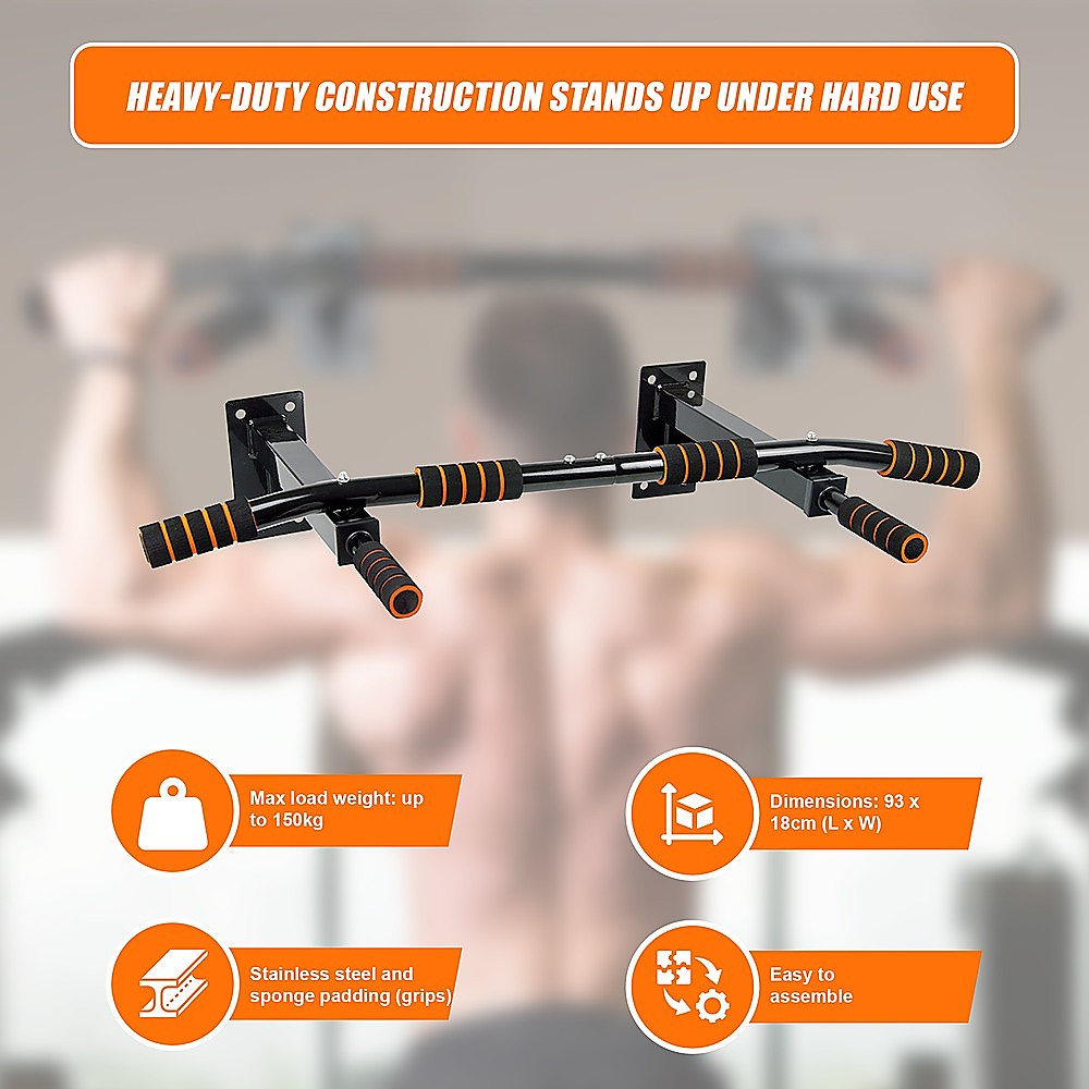 Gym Equipment & Accessories: Heavy Duty Pull Up Bar Home Gym Chin Up Bar Wall Ceiling Mount