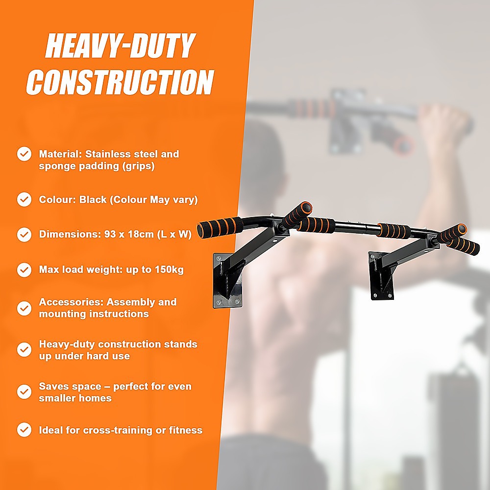 Gym Equipment & Accessories: Heavy Duty Pull Up Bar Home Gym Chin Up Bar Wall Ceiling Mount