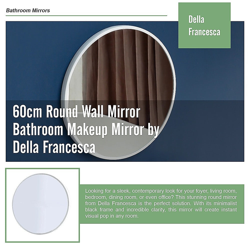 Kitchen & Bathroom DIY: 60cm Round Wall Mirror Bathroom Makeup Mirror by Della Francesca