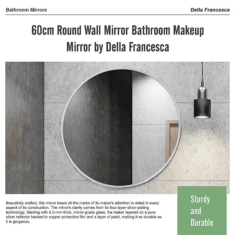 Kitchen & Bathroom DIY: 60cm Round Wall Mirror Bathroom Makeup Mirror by Della Francesca