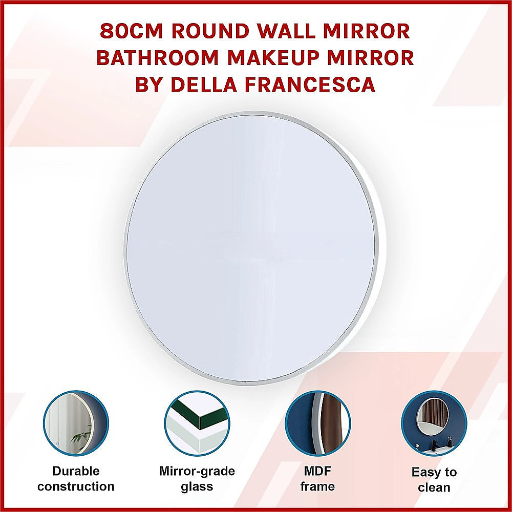 Kitchen & Bathroom DIY: 80cm Round Wall Mirror Bathroom Makeup Mirror by Della Francesca